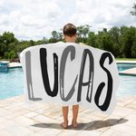 Personalised Multicolour Name Oversized Quick Dry Beach Towel Travel Essentials Summer Holiday Gift for Family Friends