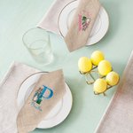 Servilleta de Lino Personalizada Peter Rabbit con Inicial y Nombre Bordados Decoración de Mesa de Pascua Regalo para Amigos de la Familia