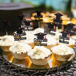 Personalized Graduation Cap Congrats Cupcake Toppers with Name and Tassel Set of 12 Graduation Party Biscuit Cake Decor Gift for Graduates