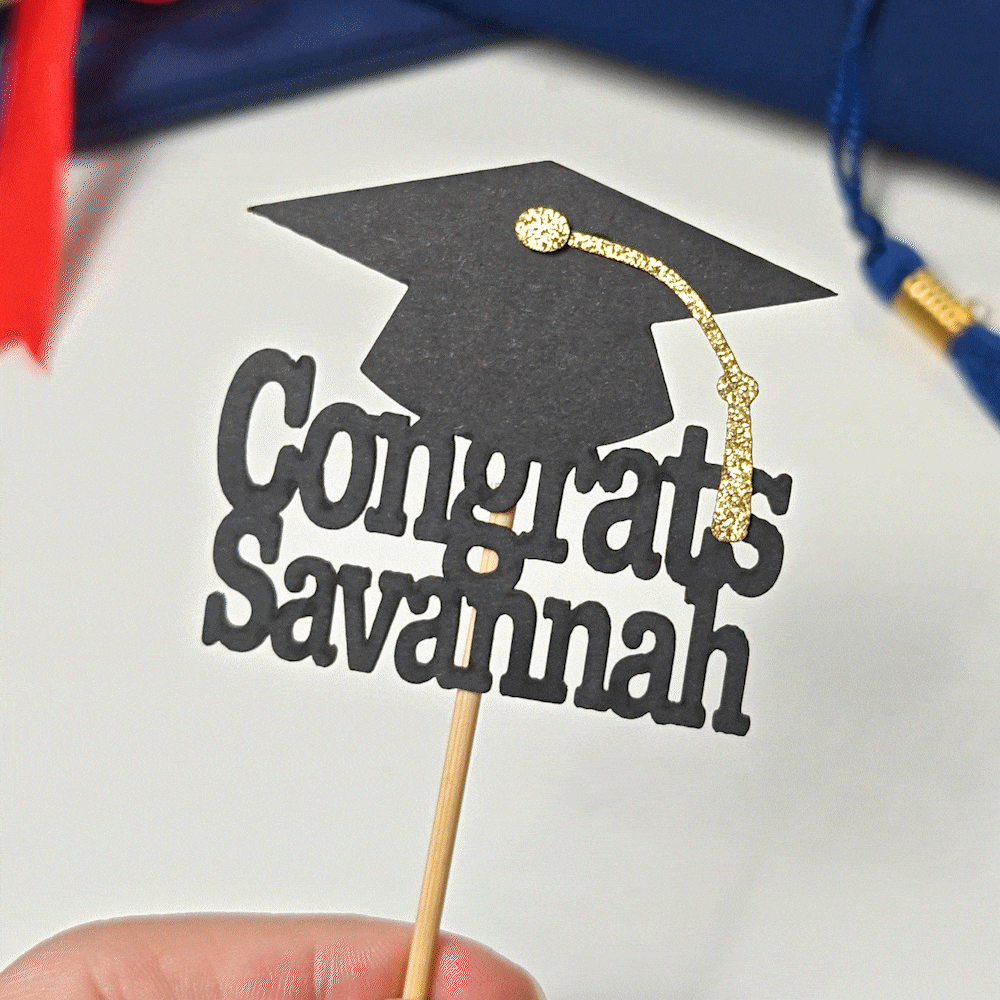 Personalized Graduation Cap Congrats Cupcake Toppers with Name and Tassel Set of 12 Graduation Party Biscuit Cake Decor Gift for Graduates