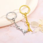 Personalised Set of 2 Pinky Promise Matching Keychains with Engraved Initials Birthday Valentine's Day Long Distance Gift for Couple Friend