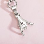 Personalised Set of 2 Pinky Promise Matching Keychains with Engraved Initials Birthday Valentine's Day Long Distance Gift for Couple Friend