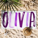 Personalised Multicolour Name Oversized Quick Dry Beach Towel Travel Essentials Summer Holiday Gift for Family Friends