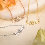 Personalizzato mamma nascita fiore ciondolo collana gioielli Dainty Compleanno Anniversario Festa della mamma regalo per le donne