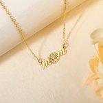 Personalizzato mamma nascita fiore ciondolo collana gioielli Dainty Compleanno Anniversario Festa della mamma regalo per le donne