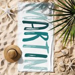 Personalised Multicolour Name Oversized Quick Dry Beach Towel Travel Essentials Summer Holiday Gift for Family Friends