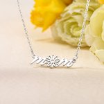 Personalizzato mamma nascita fiore ciondolo collana gioielli Dainty Compleanno Anniversario Festa della mamma regalo per le donne