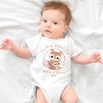 Body Bébé et T-shirt Adulte Personnalisés avec Nom et Date Cadeau de Fête des Mères pour Nouveau-né et Nouvelle maman