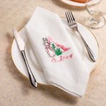 Servilleta de Lino Personalizada Peter Rabbit con Inicial y Nombre Bordados Decoración de Mesa de Pascua Regalo para Amigos de la Familia