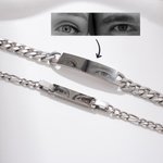 Personalized Adjustable Human Eyes Photo Bracelet Birthday Valentine's Day Anniversary Gift for Women Men