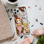 Gepersonaliseerd imitatie dier bont ontwerp cartoon karakter TPU telefoon geval voor iPhone met schaduw monogram verjaardag verjaardagscadeau voor vrouwen mannen