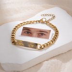 Personalized Adjustable Human Eyes Photo Bracelet Birthday Valentine's Day Anniversary Gift for Women Men