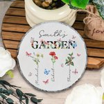 Giardino della mamma personalizzato 1-8 Fiori di nascita Nomi Lastra di pietra Home Decor Festa della mamma Regalo di compleanno per la mamma nonna