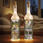 Personalisierte Filmrolle 4 Fotos Rotweinflasche Nachtlicht Atmosphäre Heimdekoration Muttertag Geburtstag Geschenk für Mama Oma