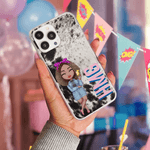 Gepersonaliseerd imitatie dier bont ontwerp cartoon karakter TPU telefoon geval voor iPhone met schaduw monogram verjaardag verjaardagscadeau voor vrouwen mannen
