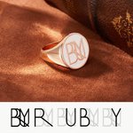 Personlig Unisex Monogram Navn Logo Signet Ring Smykker Bursdag Graduering Jubileumsgave til menn Kvinner