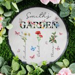 Giardino della mamma personalizzato 1-8 Fiori di nascita Nomi Lastra di pietra Home Decor Festa della mamma Regalo di compleanno per la mamma nonna
