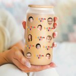 Taza de cristal con tapa y pajita personalizada 1-5 con foto de la mejor madre del mundo Regalo del Día de la Madre para la abuela mamá