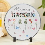 Giardino della mamma personalizzato 1-8 Fiori di nascita Nomi Lastra di pietra Home Decor Festa della mamma Regalo di compleanno per la mamma nonna
