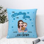 Personalisierte Cartoon Mama und Kind halten Blumenstrauß weiche Kissenabdeckung mit Namen und Titel Muttertag Geburtstag warm Home Decor Geschenk für Mama