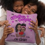 Personalisierte Cartoon Mama und Kind halten Blumenstrauß weiche Kissenabdeckung mit Namen und Titel Muttertag Geburtstag warm Home Decor Geschenk für Mama