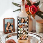 Personalisierte Filmrolle 4 Fotos Rotweinflasche Nachtlicht Atmosphäre Heimdekoration Muttertag Geburtstag Geschenk für Mama Oma