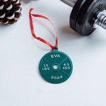 Personalized Multicolor 3D Printed Barbell Weight Plate Christmas Tree Ornament with Text Birthday Christmas Gift for Weightlifting Fitness Lovers