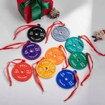Personalized Multicolor 3D Printed Barbell Weight Plate Christmas Tree Ornament with Text Birthday Christmas Gift for Weightlifting Fitness Lovers