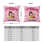 Personalisierte Cartoon Mama und Kind halten Blumenstrauß weiche Kissenabdeckung mit Namen und Titel Muttertag Geburtstag warm Home Decor Geschenk für Mama