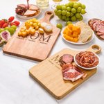 Gepersonaliseerde Ik Hou Van Je Mam Houten Charcuterie Snijplank met 1-12 Gegraveerde Namen en Handvat Moederdag Verjaardagscadeau voor Mama Oma