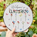 Giardino della mamma personalizzato 1-8 Fiori di nascita Nomi Lastra di pietra Home Decor Festa della mamma Regalo di compleanno per la mamma nonna