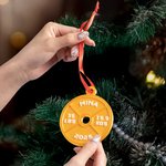 Personalized Multicolor 3D Printed Barbell Weight Plate Christmas Tree Ornament with Text Birthday Christmas Gift for Weightlifting Fitness Lovers