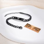 Personalized Adjustable Human Eyes Photo Bracelet Birthday Valentine's Day Anniversary Gift for Women Men