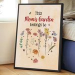 Personalisierte Herz Geburt Blume Garten Familie Poster rahmenlose gerahmte Malerei mit 1-12 Namen Home Decor Geburtstag Muttertag Geschenk für Mama Oma