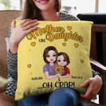 Personalisierte Cartoon Mama und Kind halten Blumenstrauß weiche Kissenabdeckung mit Namen und Titel Muttertag Geburtstag warm Home Decor Geschenk für Mama