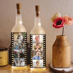 Personalisierte Filmrolle 4 Fotos Rotweinflasche Nachtlicht Atmosphäre Heimdekoration Muttertag Geburtstag Geschenk für Mama Oma