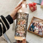 Personalisierte Filmrolle 4 Fotos Rotweinflasche Nachtlicht Atmosphäre Heimdekoration Muttertag Geburtstag Geschenk für Mama Oma