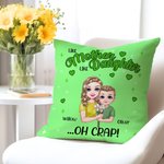 Personalisierte Cartoon Mama und Kind halten Blumenstrauß weiche Kissenabdeckung mit Namen und Titel Muttertag Geburtstag warm Home Decor Geschenk für Mama
