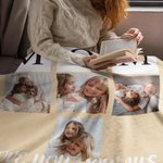 Mamá personalizada 1-6 fotos Suave manta con nombre y texto Multicolor Decoración del hogar Día de la Madre Cumpleaños Regalo para mamá