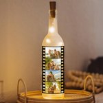 Personalisierte Filmrolle 4 Fotos Rotweinflasche Nachtlicht Atmosphäre Heimdekoration Muttertag Geburtstag Geschenk für Mama Oma
