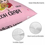 Personalisierte Cartoon Mama und Kind halten Blumenstrauß weiche Kissenabdeckung mit Namen und Titel Muttertag Geburtstag warm Home Decor Geschenk für Mama