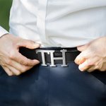 Set di fibbie da cintura personalizzate con iniziali monogramma Accessori minimalisti Festa del papà San Valentino Regalo di compleanno per uomini in pensione