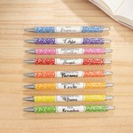 Personalized Coloured Marble Composition Book Design Retractable Ballpoint Pen with Name Set of 2 Back to School Appreciation Gift for Teacher Student