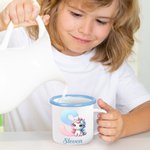 Personalisierte Fantasy Einhorn Gradient Initial 12 oz farbigen Rand Emaille Becher mit Namen Geburtstag Kindertag Geschenk für Mädchen Jungen