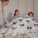 Personalized Grandma's Garden Birth Butterfly Soft Throw Blanket with Title and 1-10 Names Mother's Day Birthday Gift for Mom Grandma