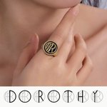 Personlig Unisex Monogram Navn Logo Signet Ring Smykker Bursdag Graduering Jubileumsgave til menn Kvinner