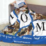 Mamá personalizada 1-6 fotos Suave manta con nombre y texto Multicolor Decoración del hogar Día de la Madre Cumpleaños Regalo para mamá