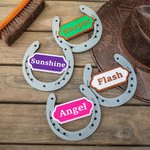 Personalisierte Multicolor Classic 3D Druck Hufeisen Form Stall Namensschild Schild Tür Scheune Bauernhof Zubehör Geschenk für Pferdeliebhaber Besitzer
