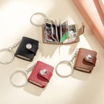 Porte-clés en Cuir PU Personnalisé avec 10-14 Photos et Textes Style Mini Album en Cuir Cadeau d'Anniversaire pour Amis Couples Famille