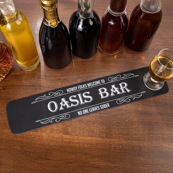 Personalised Vintage No-Slip Bar Mat Home Bar Pub Accessory Father's Day Birthday Gift for Bartending Lovers Men